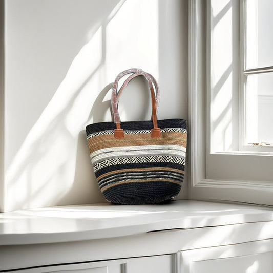 Handmade Straw Bag and Hat Set