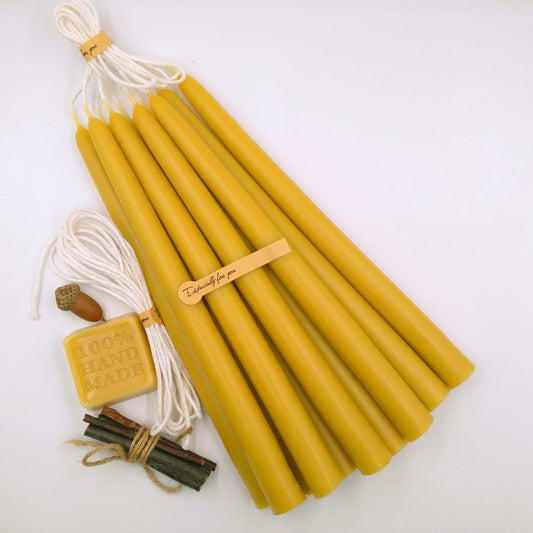 Handmade Beeswax Candle / 10 pieces
