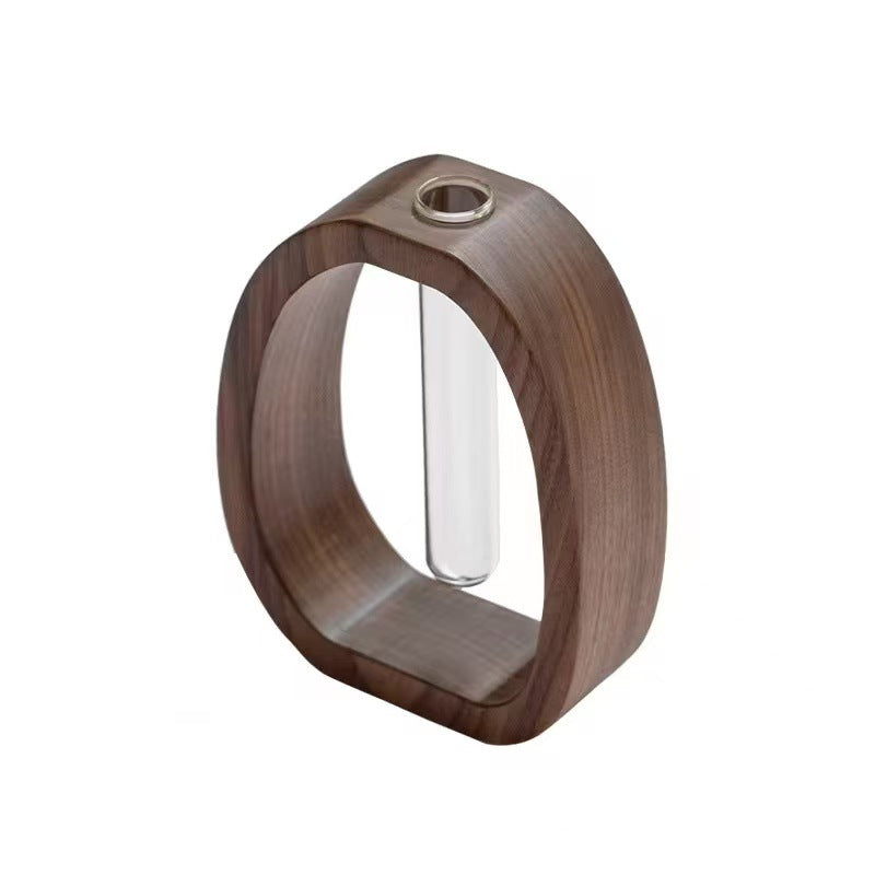 Creative Wood and Glass Decorative Vase