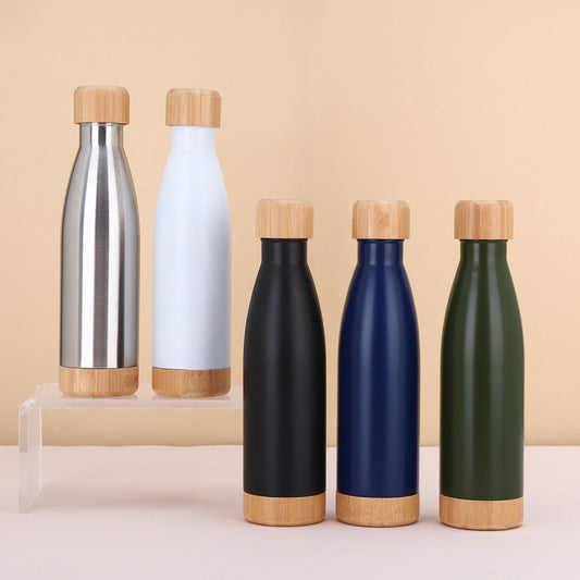 Bamboo and Stainless Steel Thermos Bottle