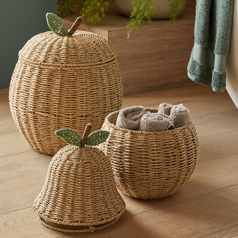 Hand-woven Decorative Apple or Pear Storage Basket