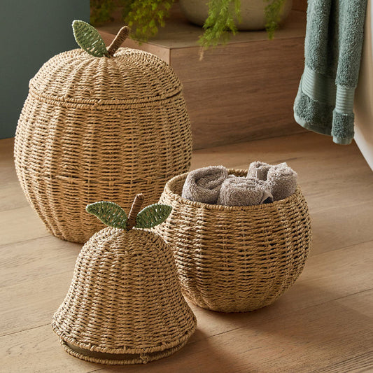 Hand-woven Decorative Apple or Pear Storage Basket