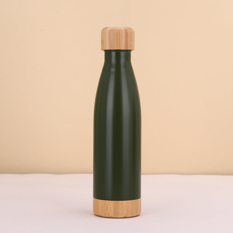Bamboo and Stainless Steel Thermos Bottle