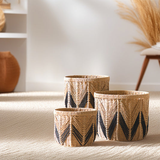 Hand-Woven Paper Rope Storage Basket
