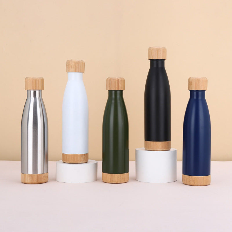 Bamboo and Stainless Steel Thermos Bottle