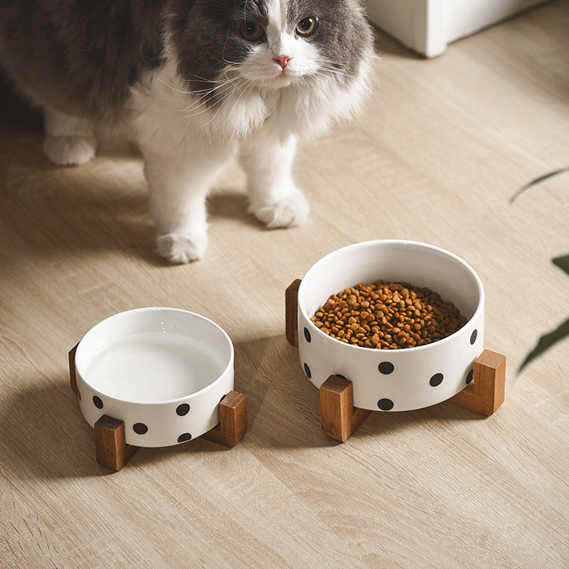 Premium Ceramic Black and White Patterns Pet Bowl
