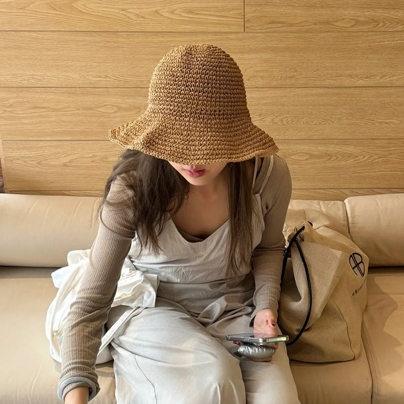 Straw Crochet Bucket Hat