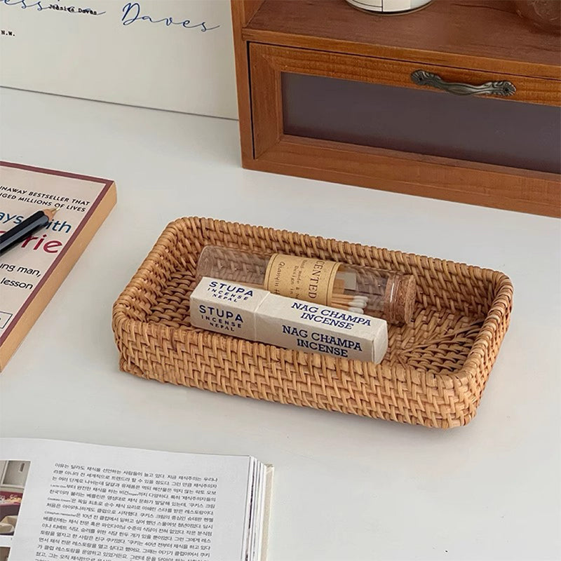 Retro Rattan Storage Basket and Organizer
