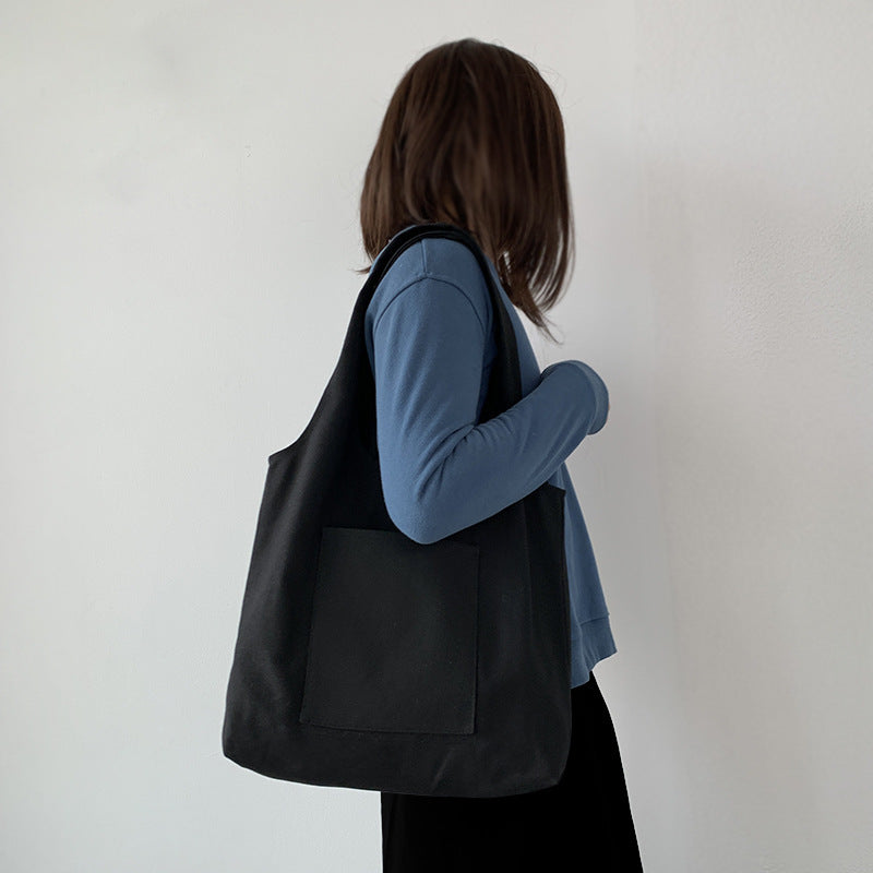 Reusable Canvas Tote Bag with a Pocket