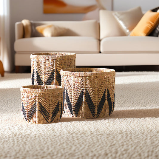 Hand-Woven Paper Rope Storage Basket
