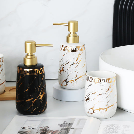 Ceramic Luxury Bathroom Soap Dispenser with Pattern