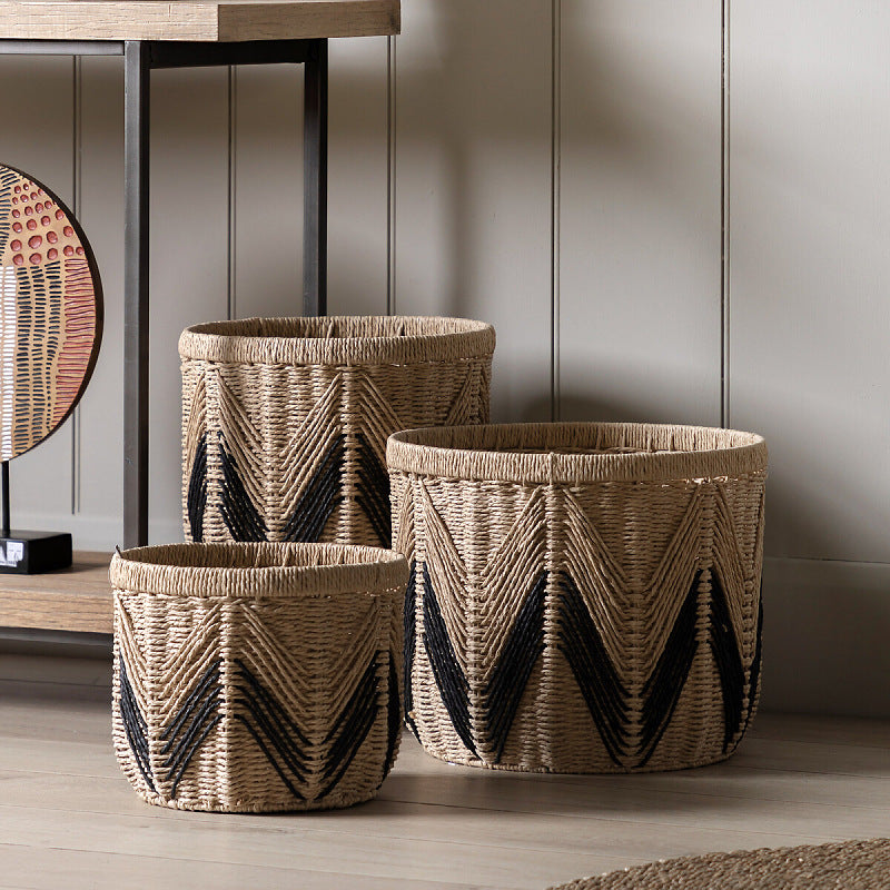 Hand-Woven Paper Rope Storage Basket