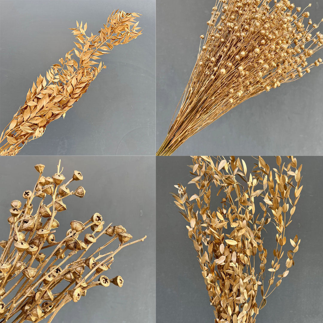 Natural Golden Dried Flowers for Home Decor