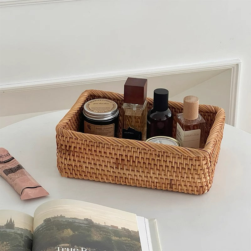 Retro Rattan Storage Basket and Organizer