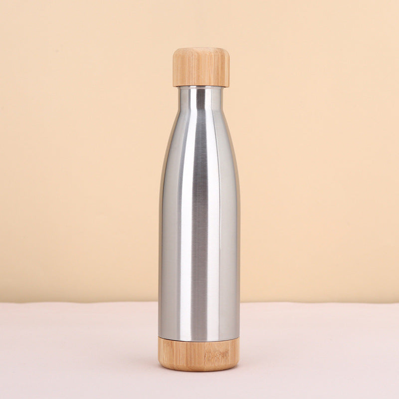 Bamboo and Stainless Steel Thermos Bottle
